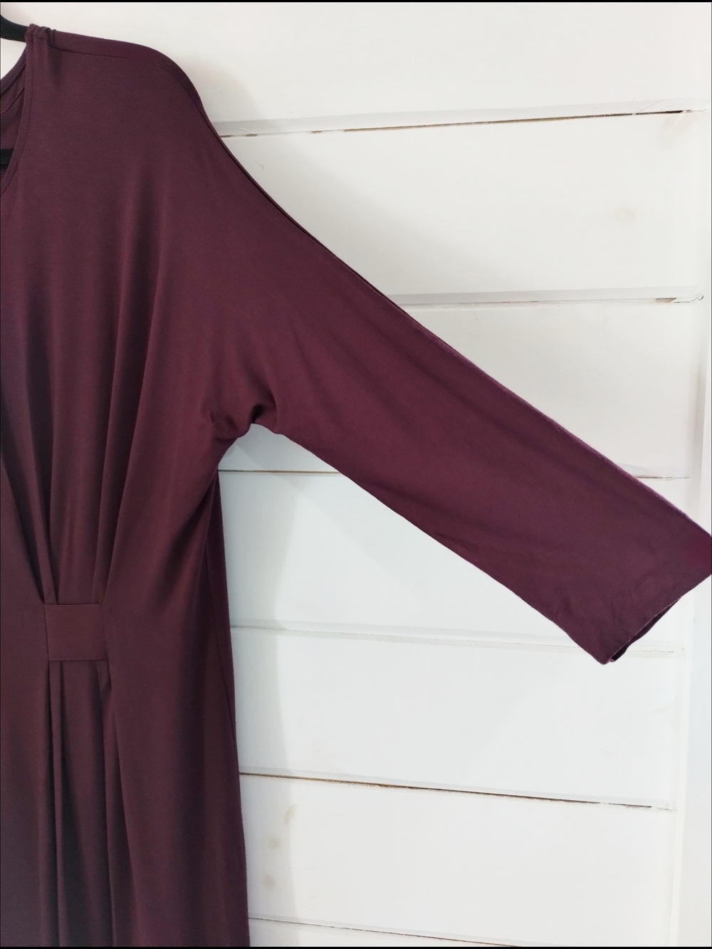 COS Plum Draped Waist Midi Dress Minimalist Cocoon Oversized M - Picture 4 of 6